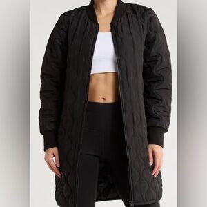 Zella Black Quilted Bomber Jacket